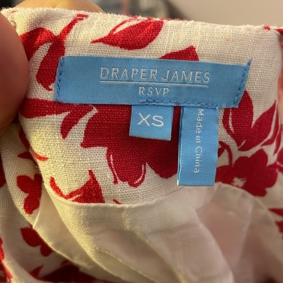 DRAPER JAMES RSVP Puff-Sleeve Mini Dress in Red White Floral size XS - Picture 6 of 16